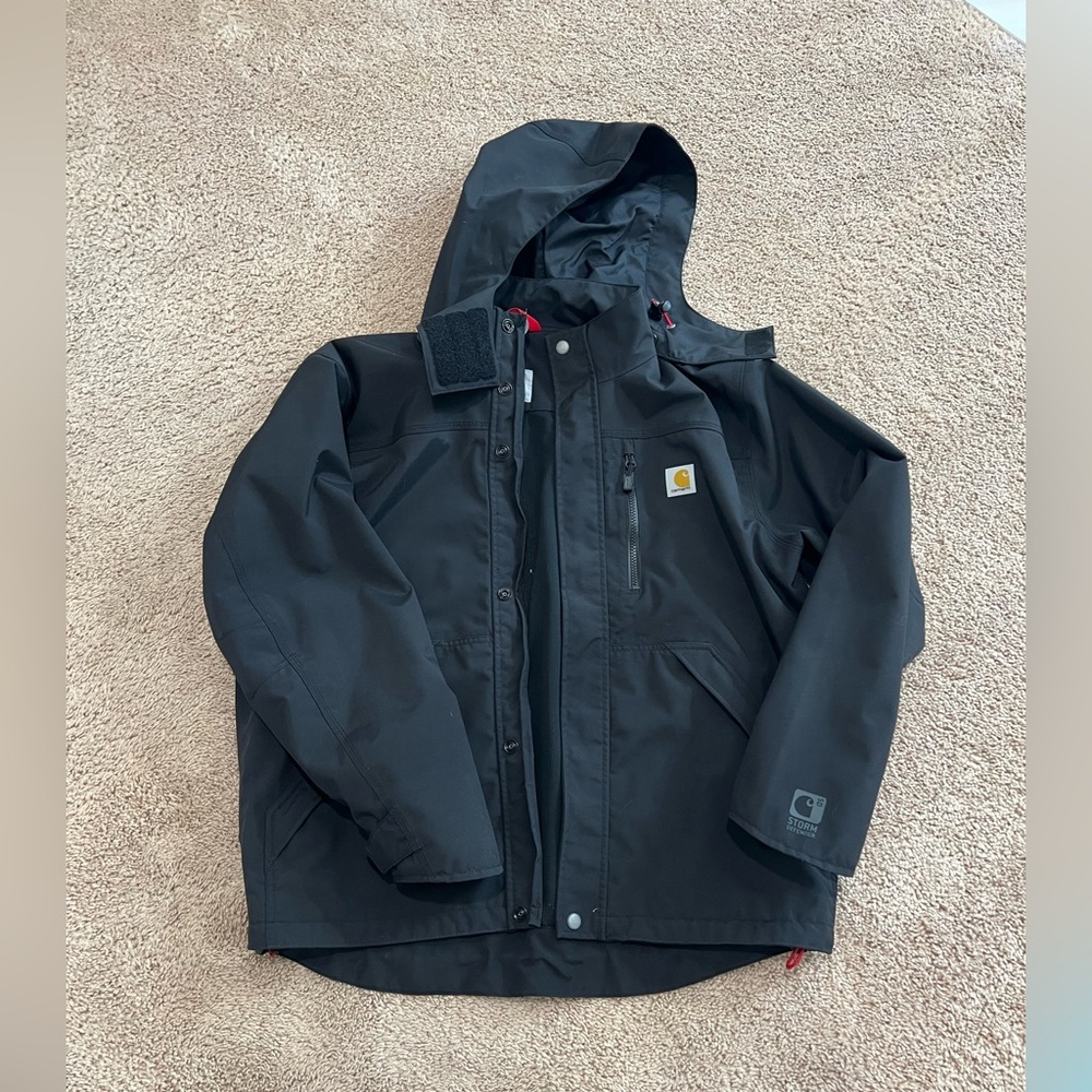 Carhartt Storm Defender Hooded Jacket – Men’s Medium – Black – New Without Tags